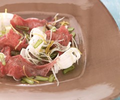 Starter recipe: Beef carpaccio with fennel and runner beans