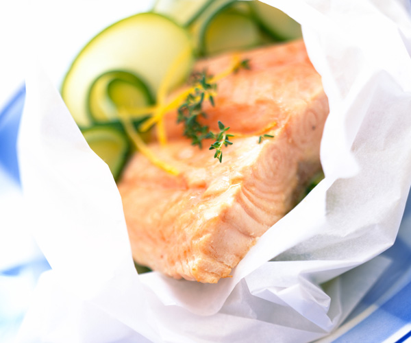 Quick recipe Salmon and zucchini en papillote