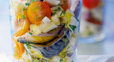 Starter recipe: Marinated mackerel salad with apple and celeriac