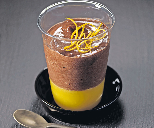Dessert recipe Chocolate mousse with orange jelly