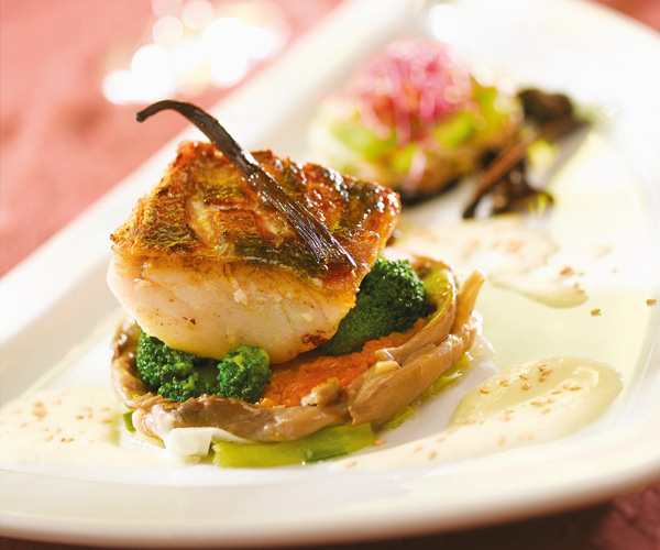 Fish recipe Sea bass fillet with vanilla beurre blanc