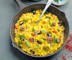 Gourmet recipe: Saffron risotto with vegetables and anchovies