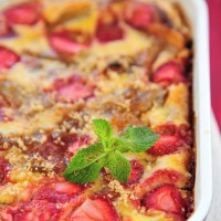 Dessert recipe: Strawberry and rhubarb clafoutis