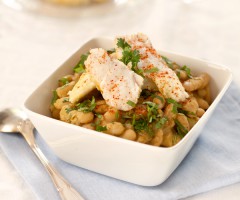 Fish recipe: Monkfish with beans and cilantro cocotte