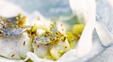 Quick Recipe: Cod fish curry with lemon en papillote
