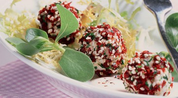 Appetizer recipe: Breaded cheese balls with cranberries