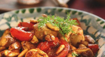 Gourmet recipe: Honey glazed chicken, tomatoes and almonds